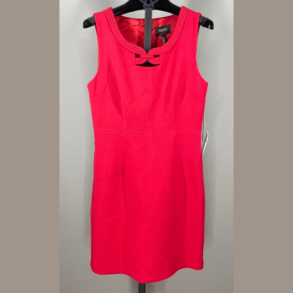 NEW Laundry Shelli Segal Dress Womens 4 red pencil cocktail classic colorful